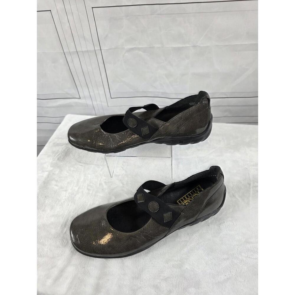 Reiker Antistress Metallic Grey Mary Jane Style Shoes Sz  8.5